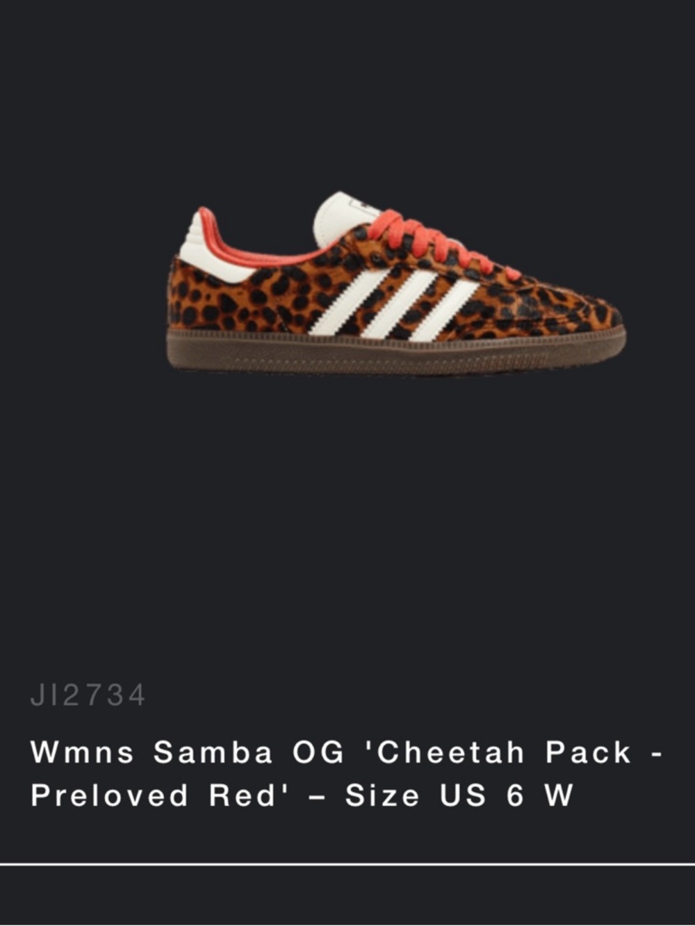adidas Samba OG Leopard Print Sneaker - Red/White/Brown